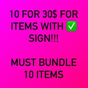 Bundle 10 items with ✅ sign receive 30$ offer automatically